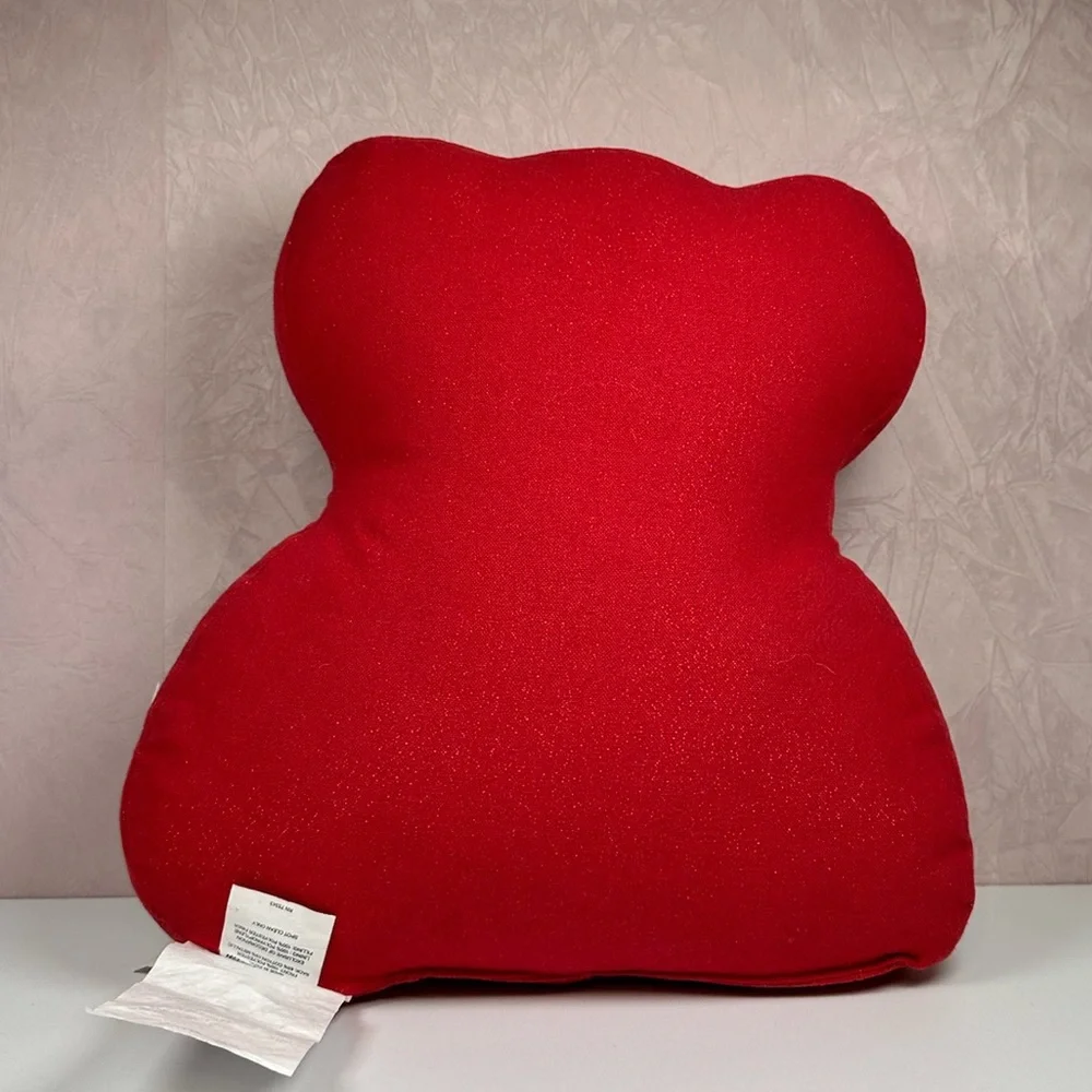 Bella Lux Heartfelt Valentines Teddy Bear Pillow - Red and White